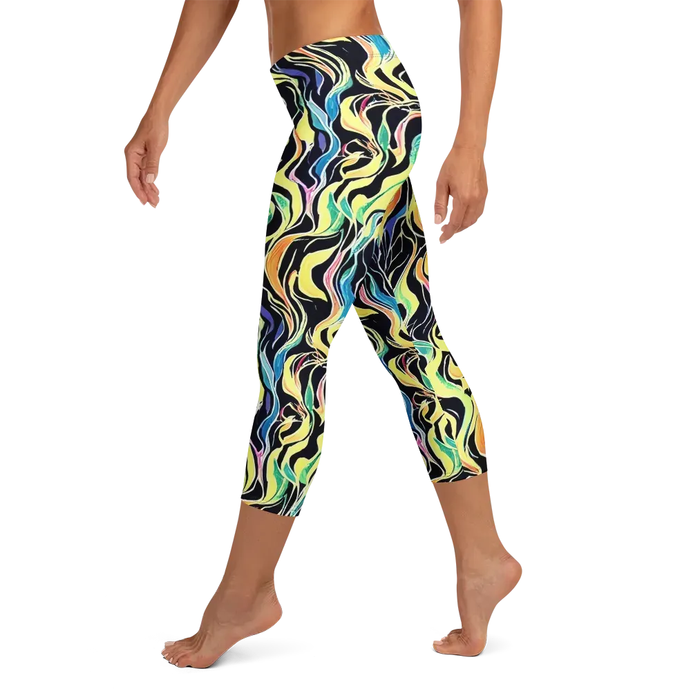 Color Vortex on Capri Leggings — Left