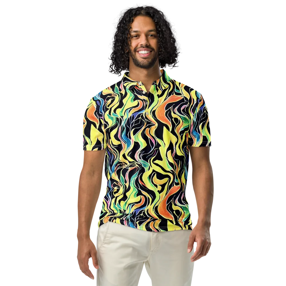 Color Vortex on Men's Slim Fit Polo Shirt — Front
