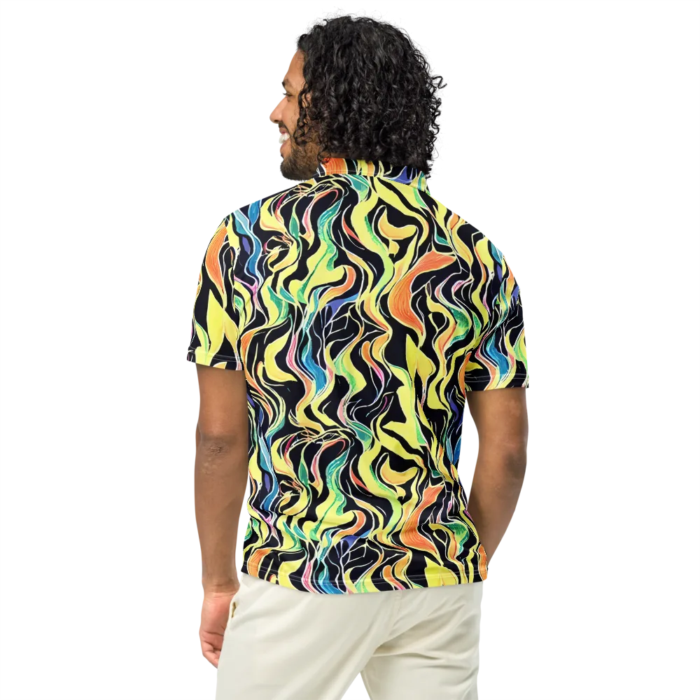Color Vortex on Men's Slim Fit Polo Shirt — Back