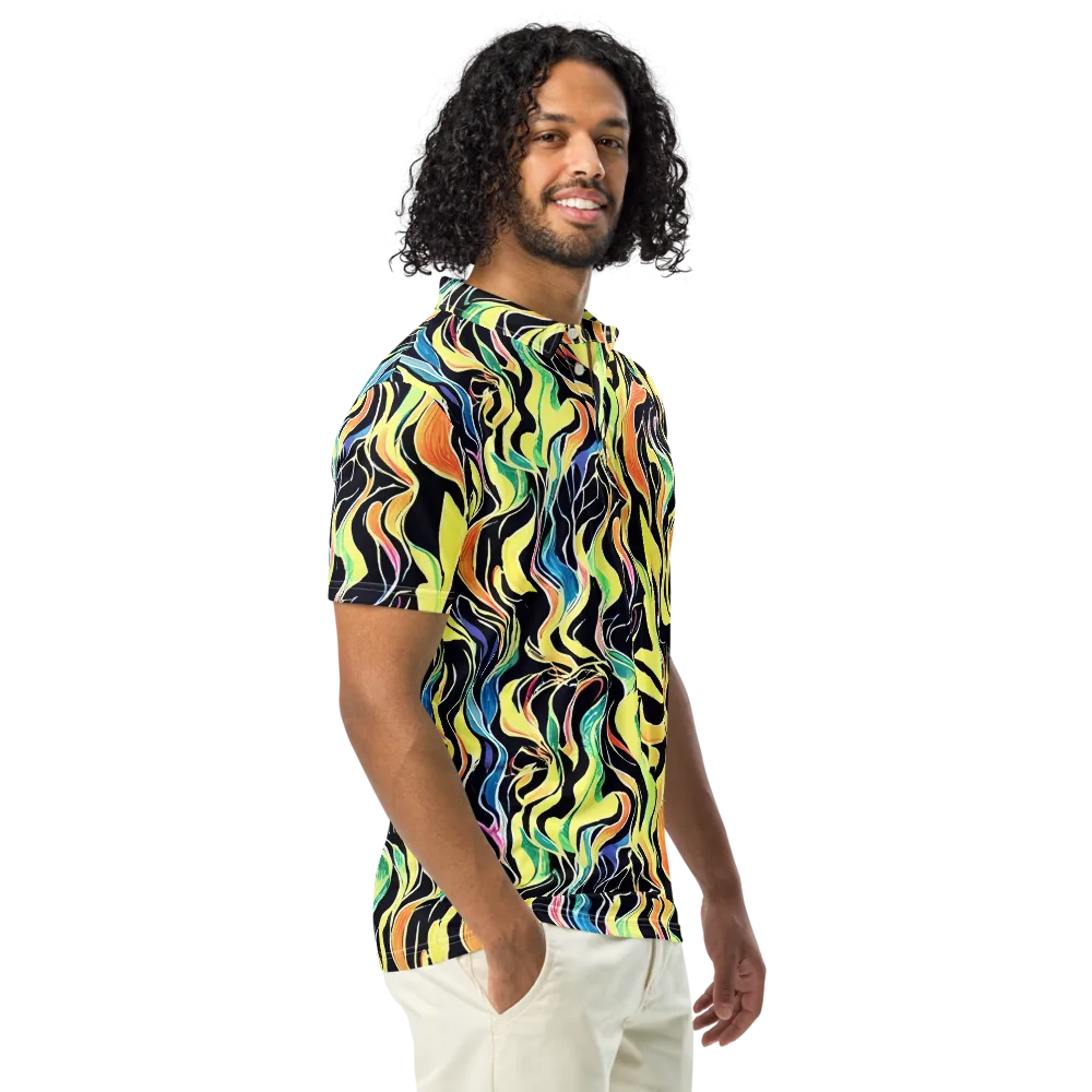 Color Vortex on Men's Slim Fit Polo Shirt — Right Front