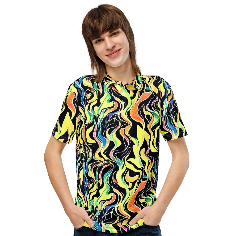 Color Vortex on Men's Slim Fit Polo Shirt — Front
