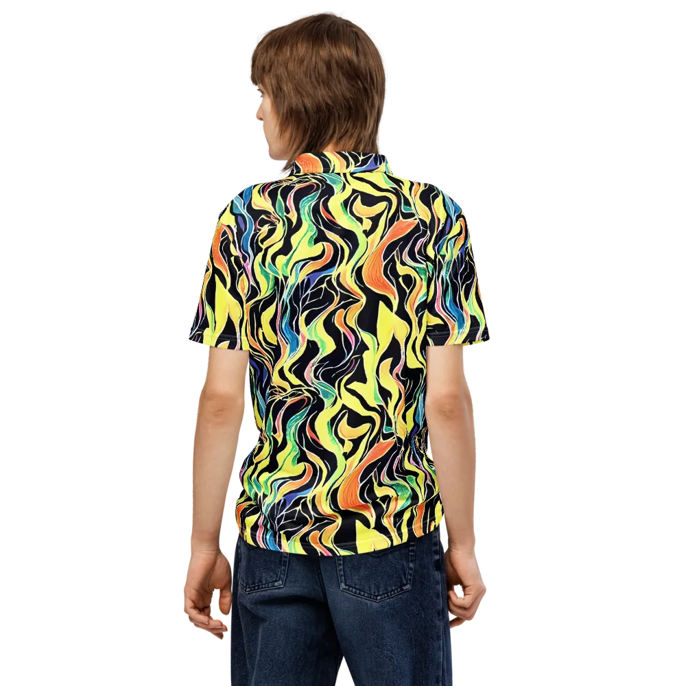 Color Vortex on Men's Slim Fit Polo Shirt — Back