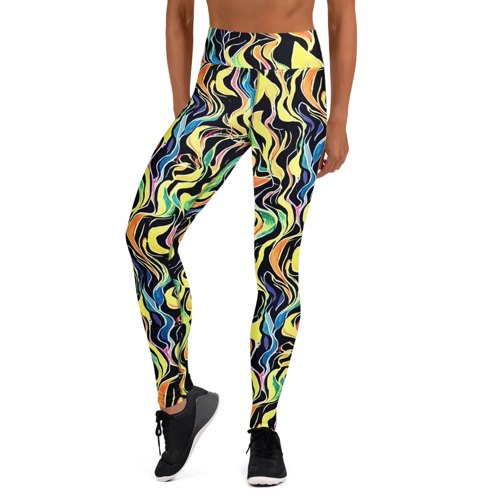 Color Vortex on Yoga Leggings — Front