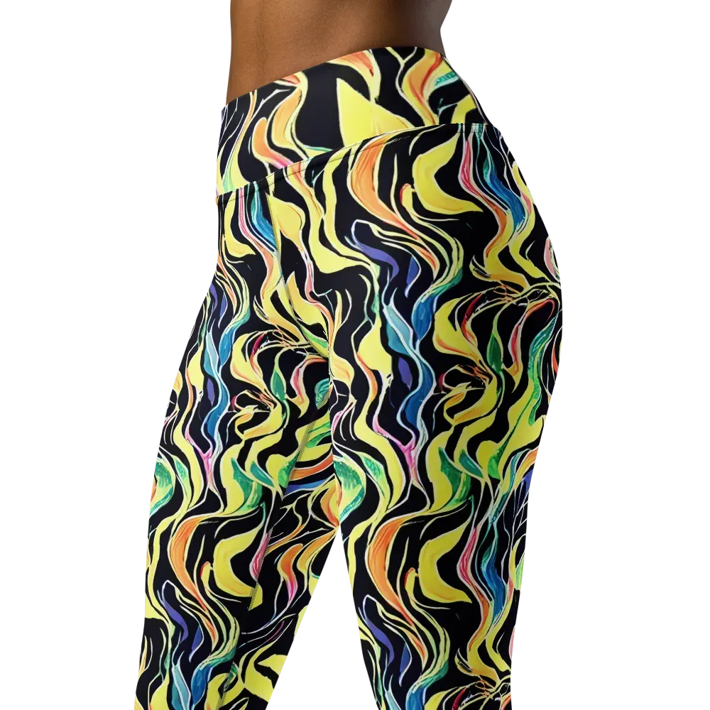 Color Vortex on Yoga Leggings — Left Front