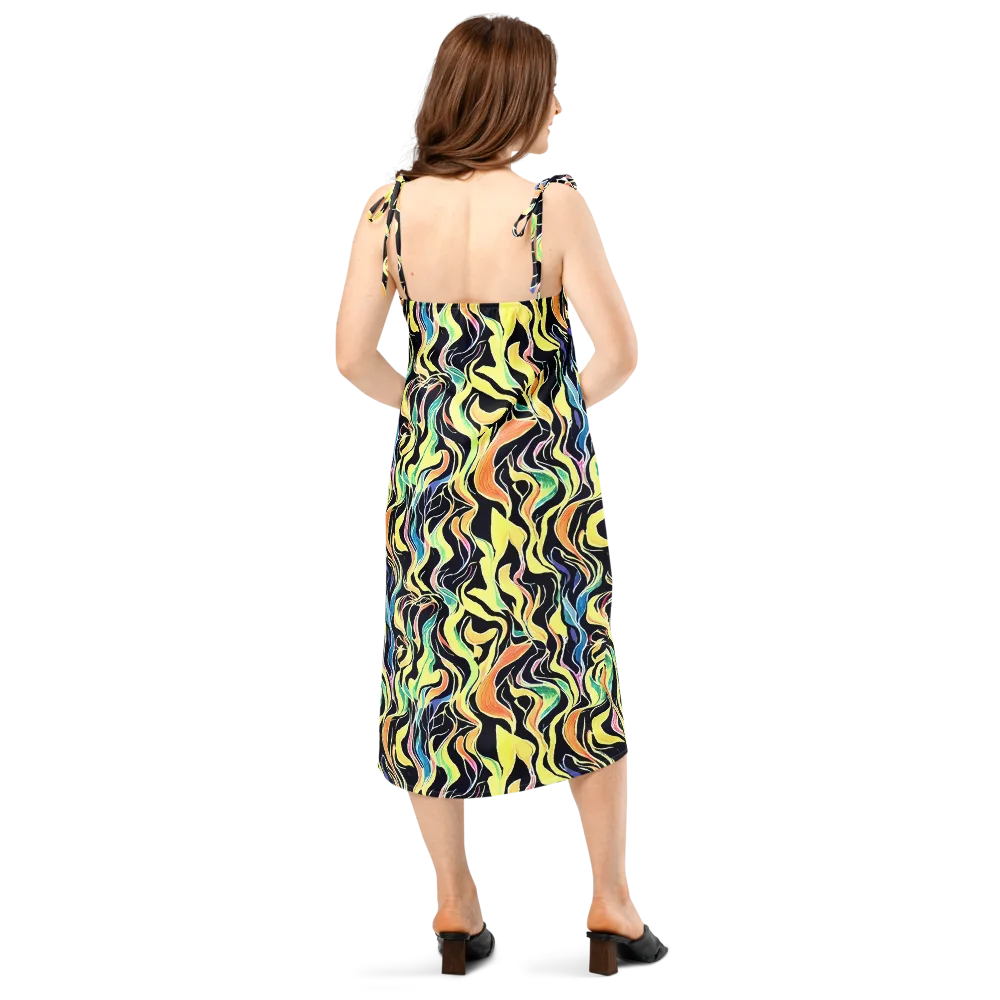 Color Vortex on Slip Dress — Back