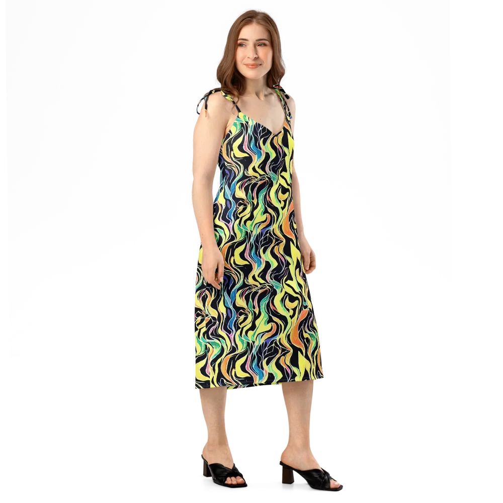 Color Vortex on Slip Dress — Right Front