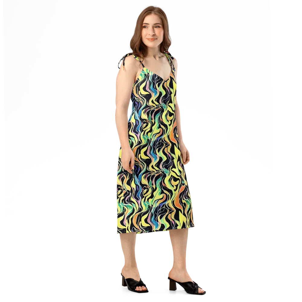 Color Vortex on Slip Dress — Right Front