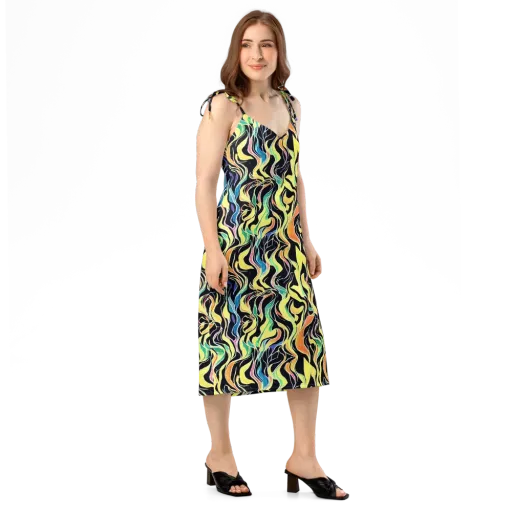 Color Vortex on a Slip Dress