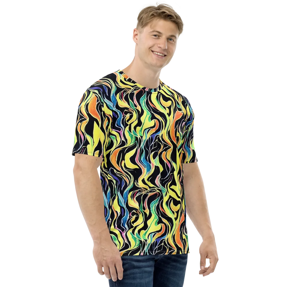 Color Vortex on Men's Crew Neck T-Shirt — Right