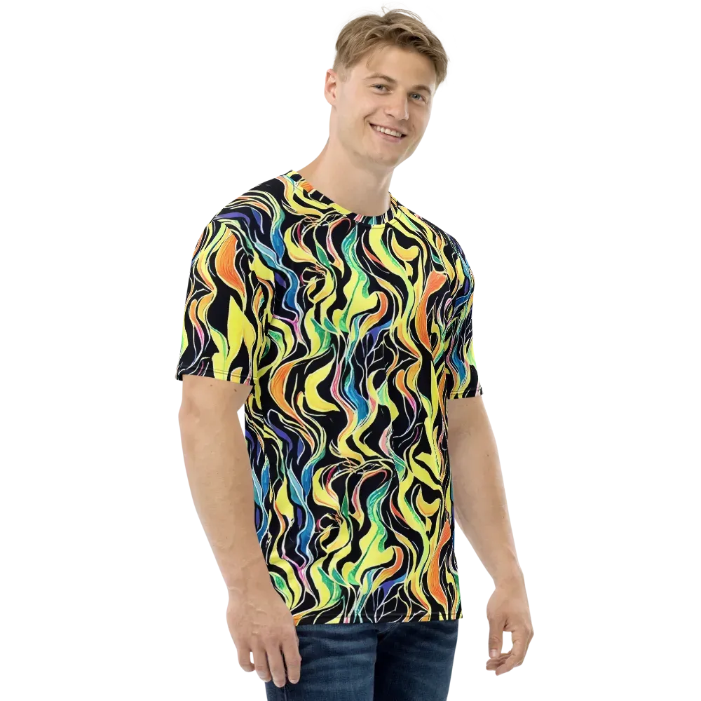 Color Vortex on Men's Crew Neck T-Shirt — Right