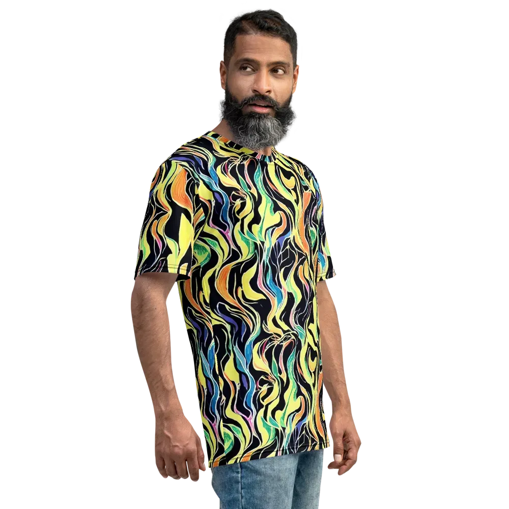 Color Vortex on Men's Crew Neck T-Shirt — Right