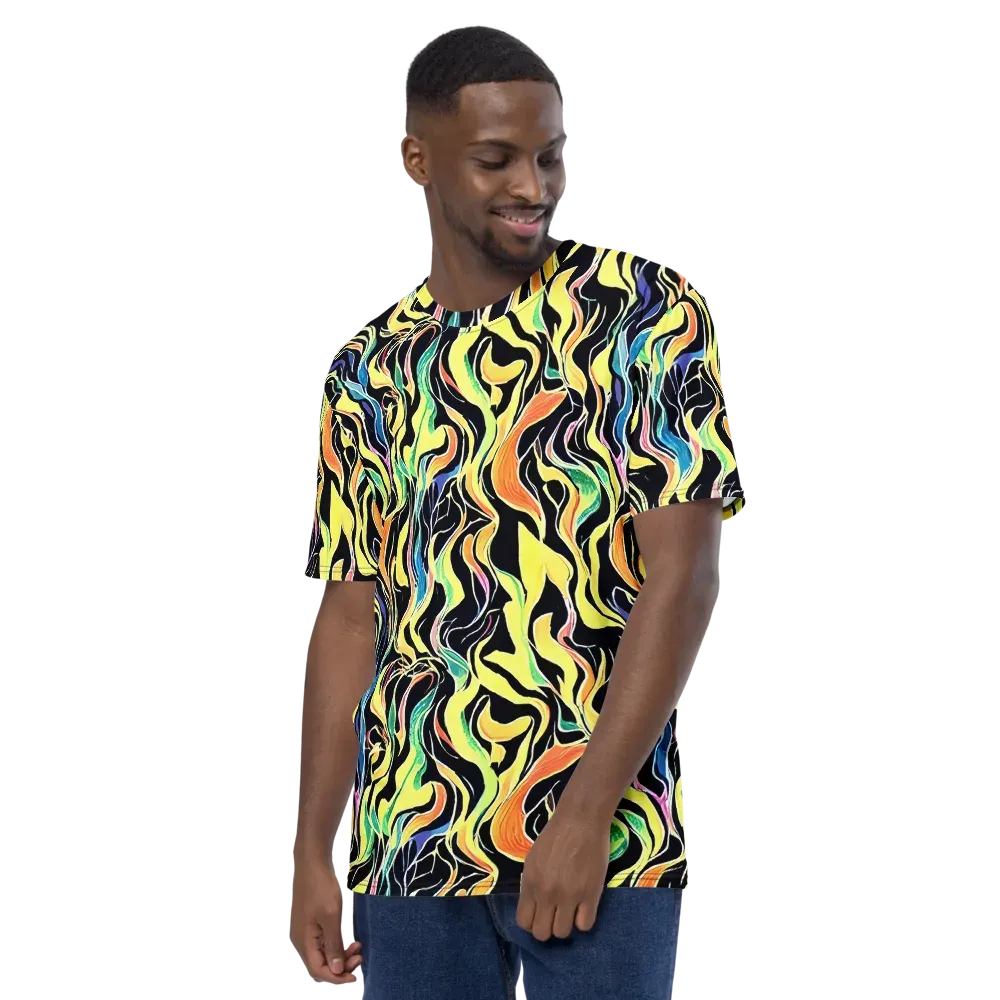 Color Vortex on Men's Crew Neck T-Shirt — Left