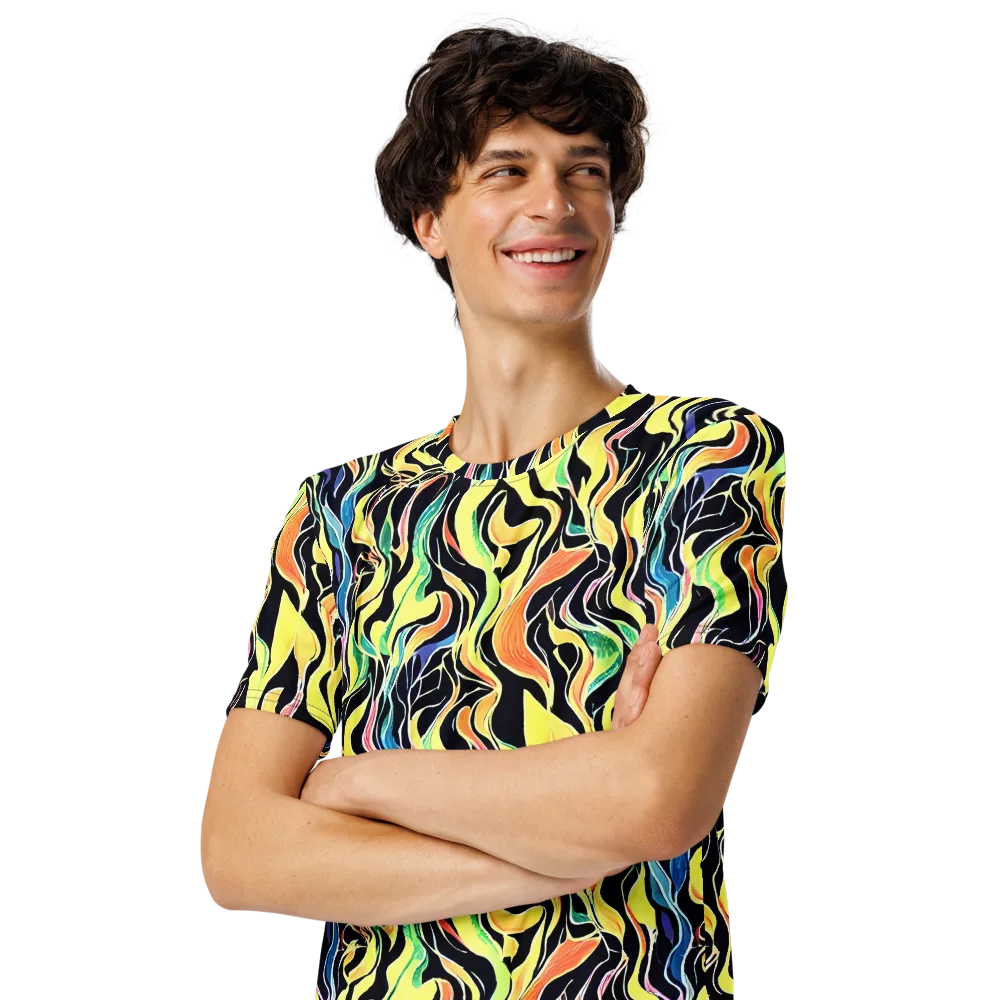 Color Vortex on Men's Crew Neck T-Shirt — Left Front