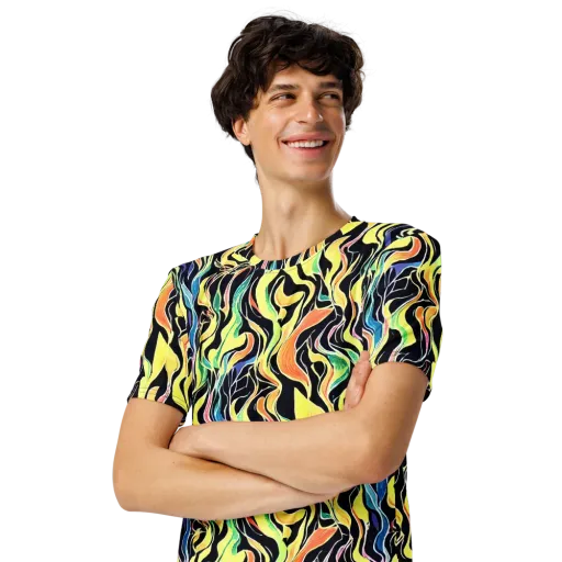 Color Vortex on a Men's Crew Neck T-Shirt
