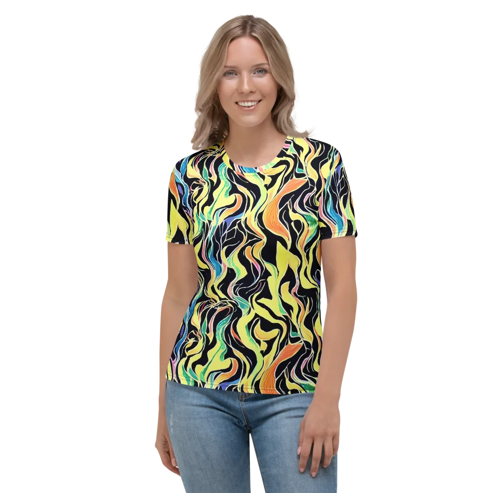 Color Vortex on Women's Crew Neck T-Shirt — Front