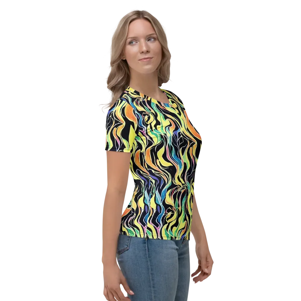 Color Vortex on Women's Crew Neck T-Shirt — Right