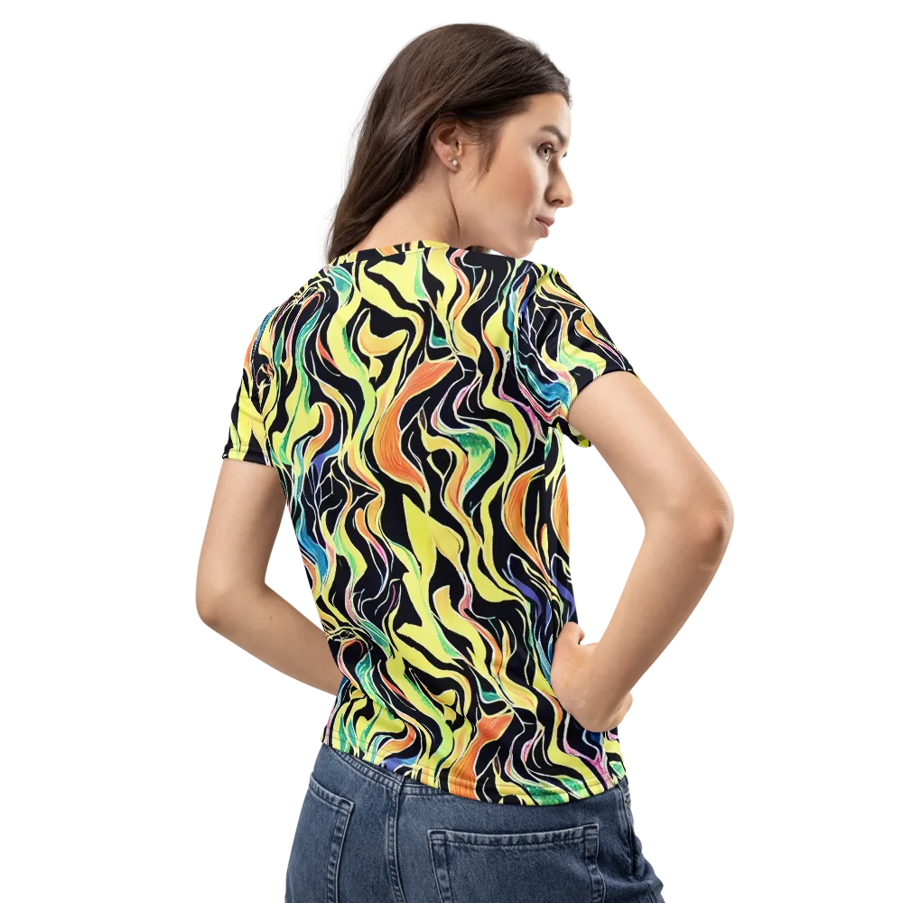 Color Vortex on Women's Crew Neck T-Shirt — Back