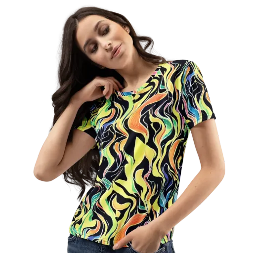 Color Vortex on a Women's Crew Neck T-Shirt