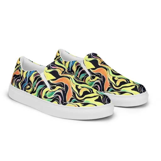 Color Vortex on a Men's Slip-On Canvas Shoes
