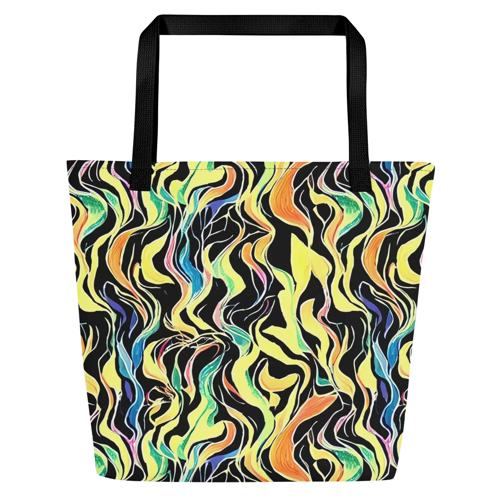Color Vortex on Large Tote Bag W/ Pocket — Front