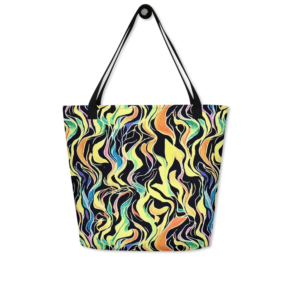 Color Vortex on Large Tote Bag W/ Pocket — Front