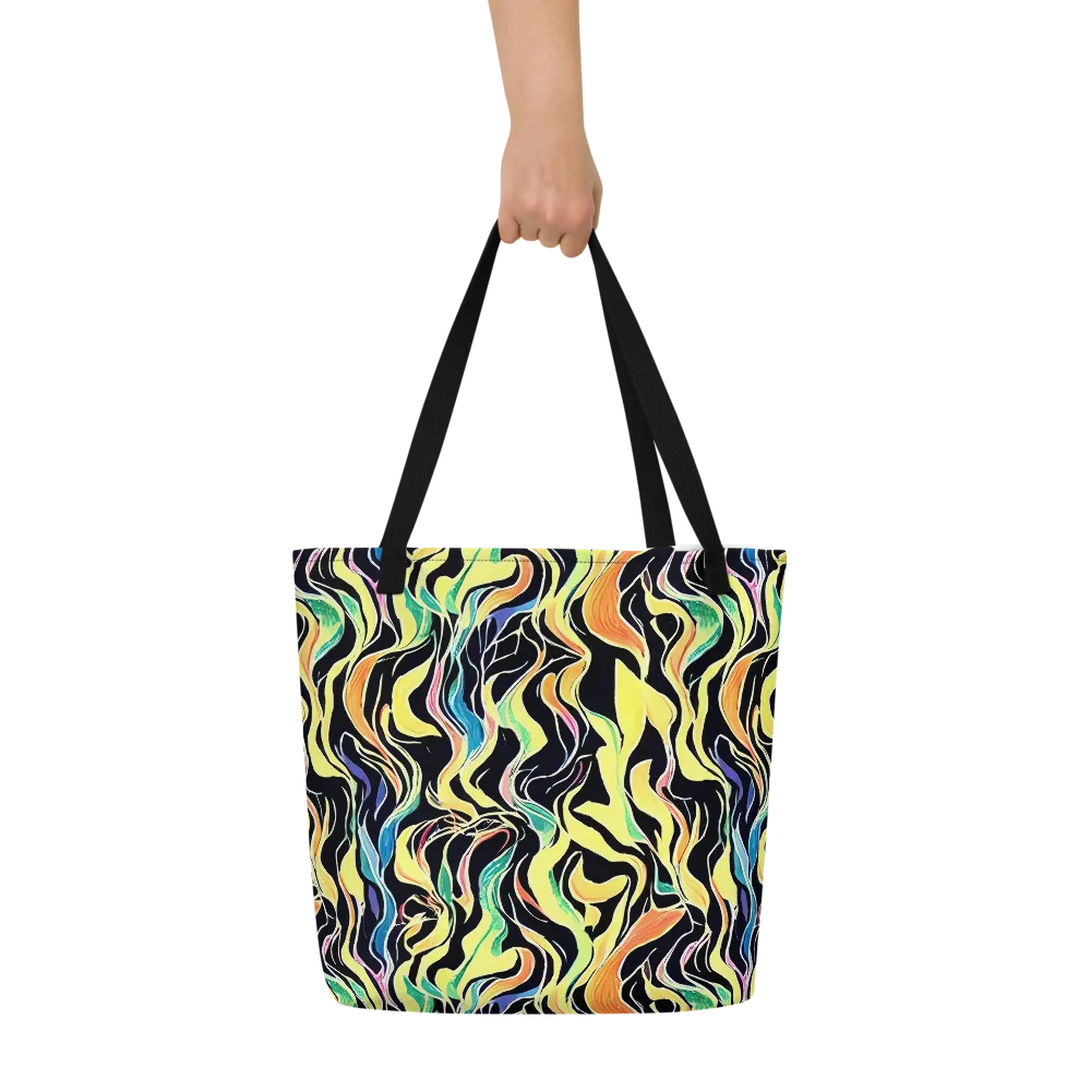 Color Vortex on Large Tote Bag W/ Pocket — Front