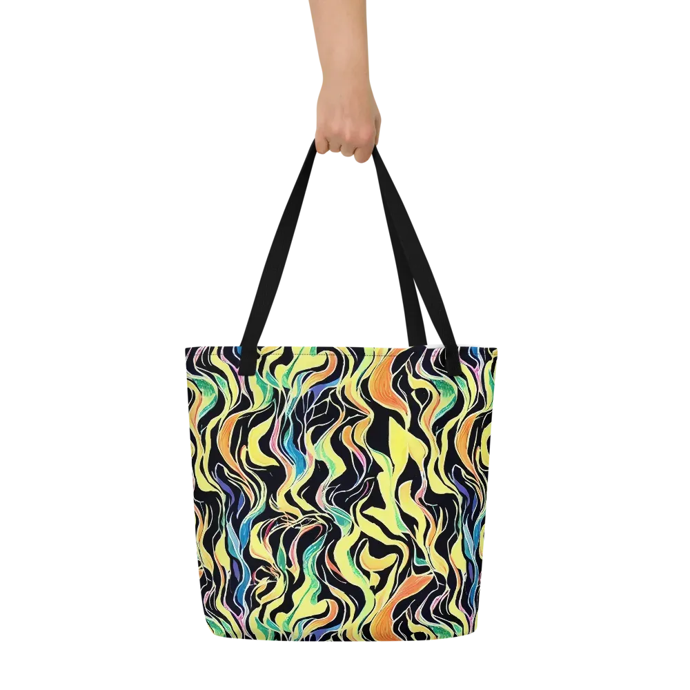 Color Vortex on Large Tote Bag W/ Pocket — Front