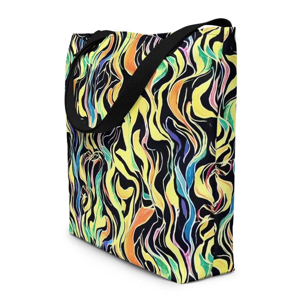 Color Vortex on Large Tote Bag W/ Pocket — Front
