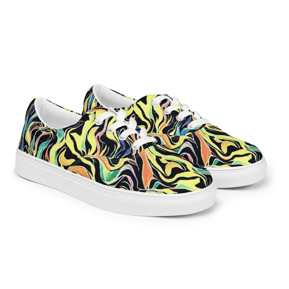 Color Vortex on Men's Lace-Up Canvas Shoes — Right Front