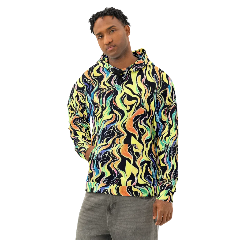 Color Vortex on Cotton Hoodie — Left Front