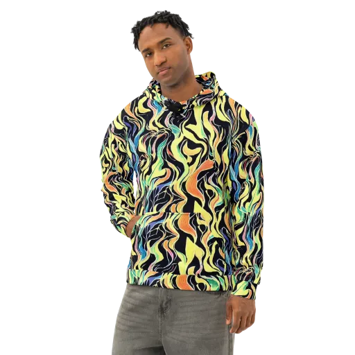 Color Vortex on a Cotton Hoodie