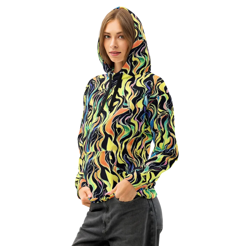 Color Vortex on Cotton Hoodie — Left Front