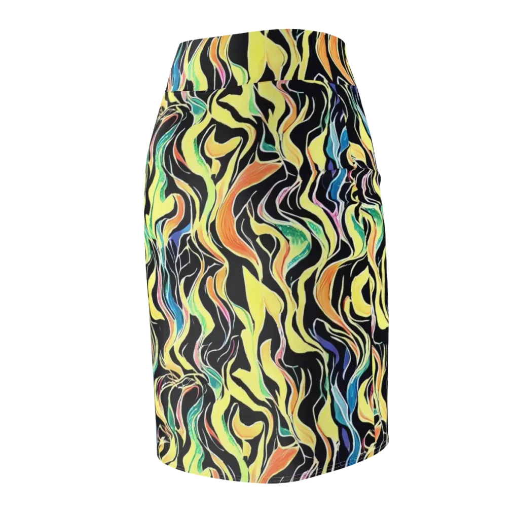 Color Vortex on Pencil Skirt — Back Side