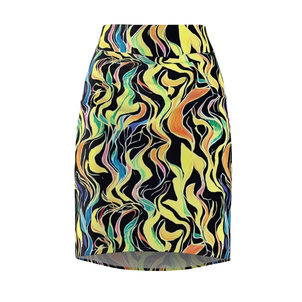 Color Vortex on Pencil Skirt — Front