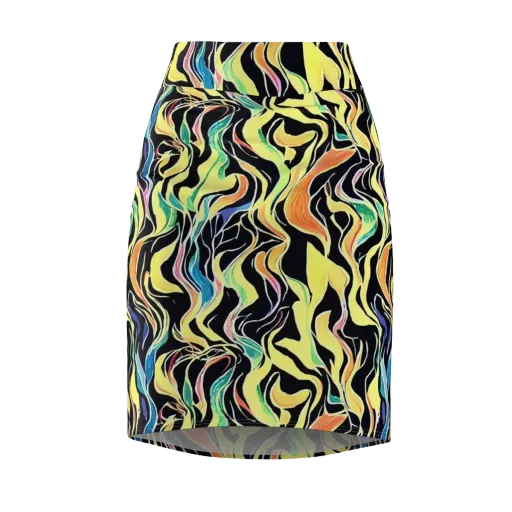 Color Vortex on a Pencil Skirt