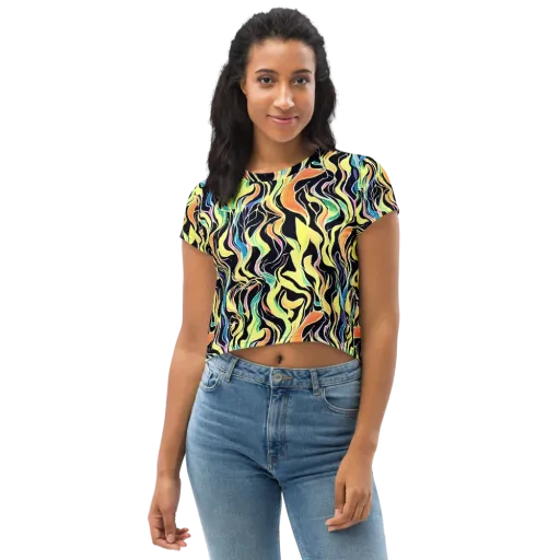Color Vortex on a Crop Tee