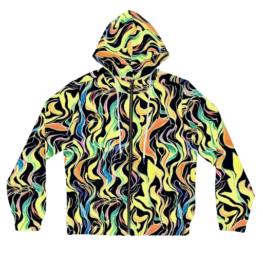 Color Vortex on a Women's Full-Zip Hoodie