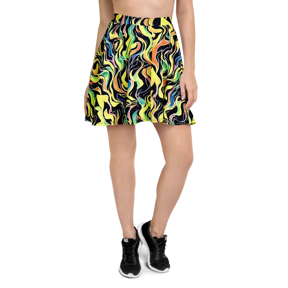 Color Vortex on Skater Skirt — Front