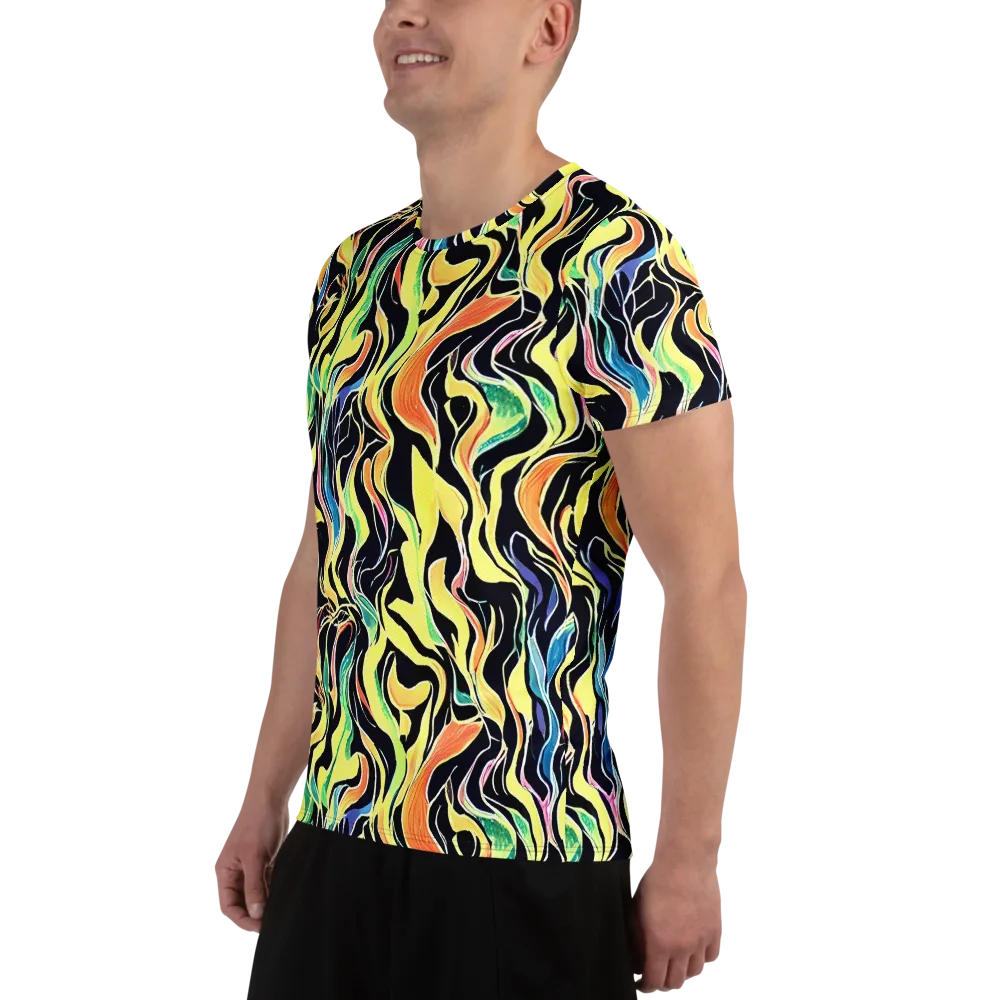 Color Vortex on Men's Athletic T-Shirt — Left