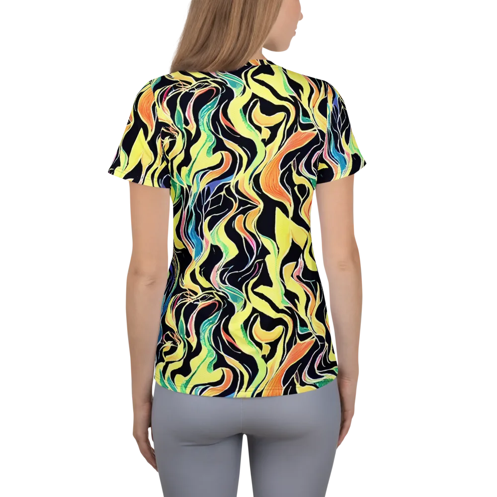 Color Vortex on Women's Athletic T-Shirt — Back