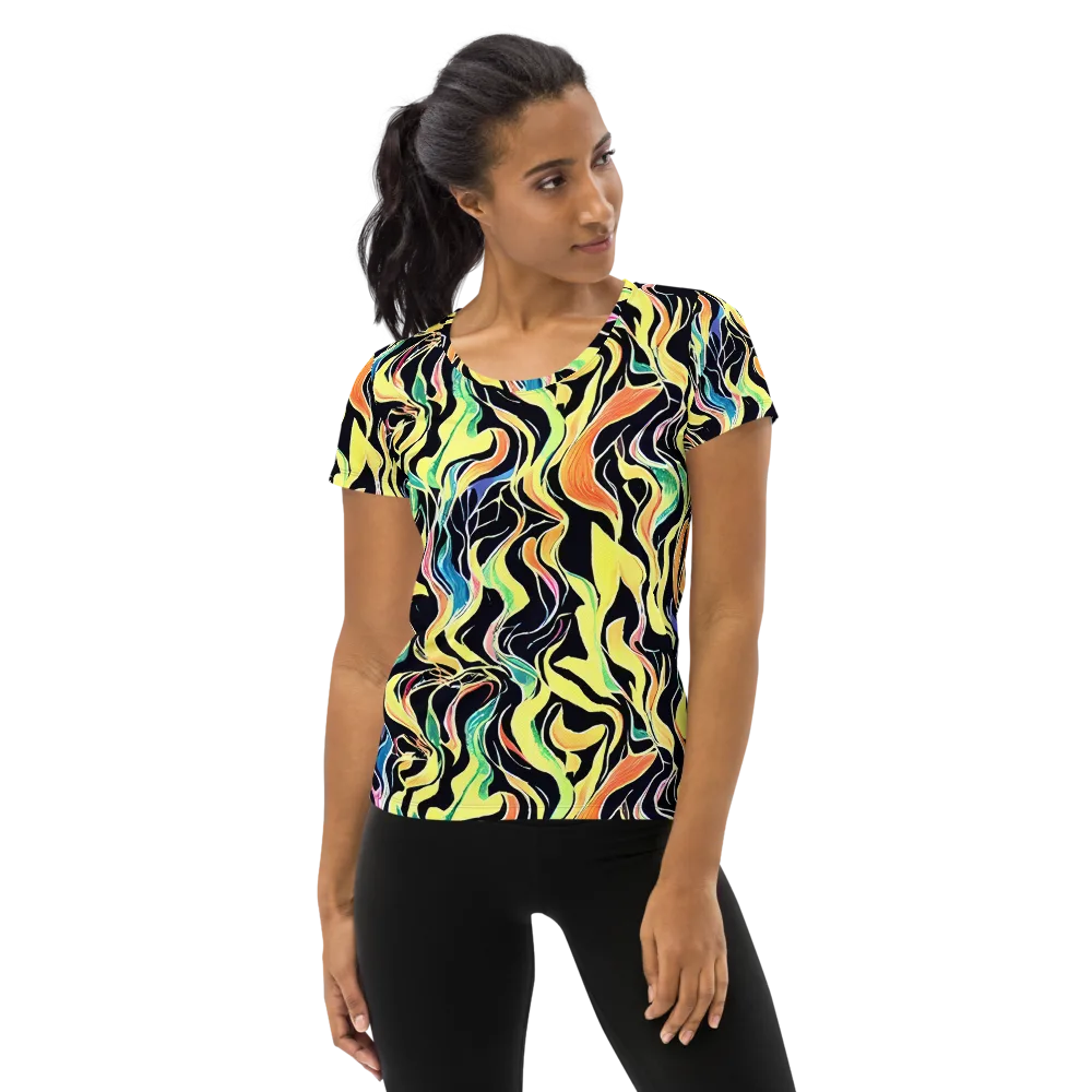 Color Vortex on Women's Athletic T-Shirt — Front