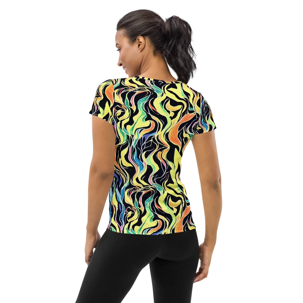 Color Vortex on Women's Athletic T-Shirt — Back