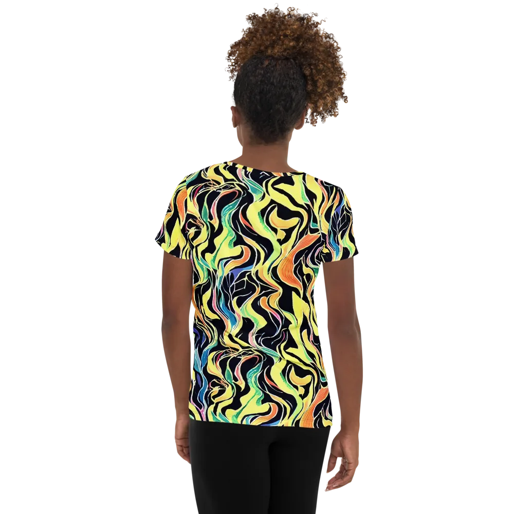 Color Vortex on Women's Athletic T-Shirt — Back