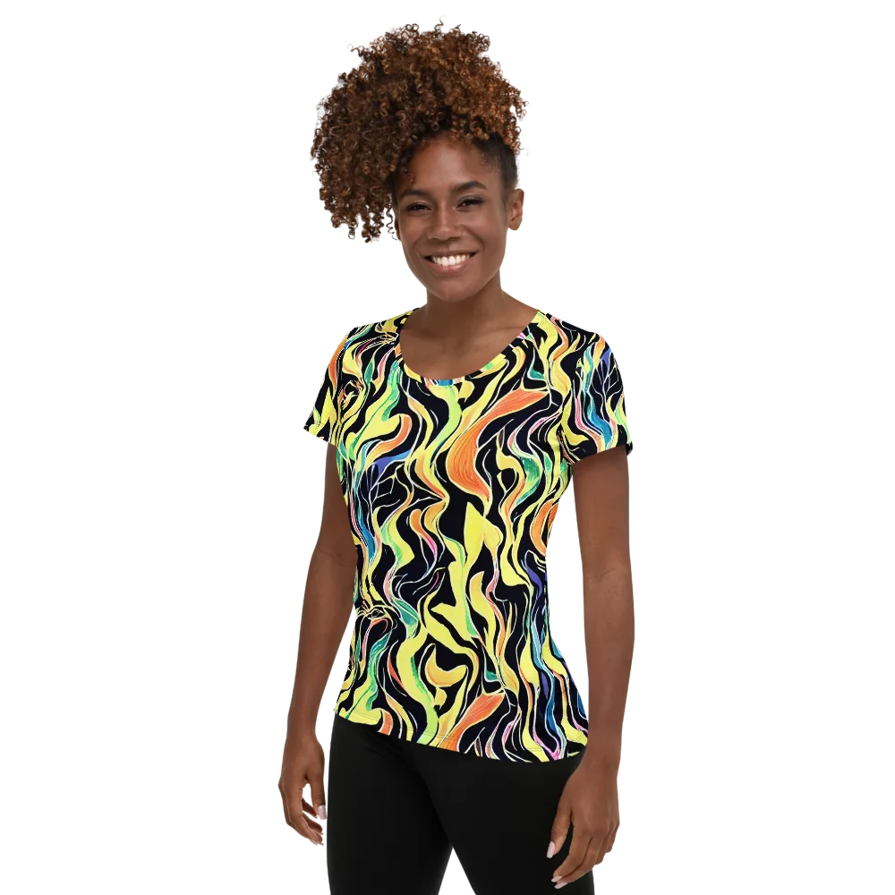 Color Vortex on Women's Athletic T-Shirt — Left