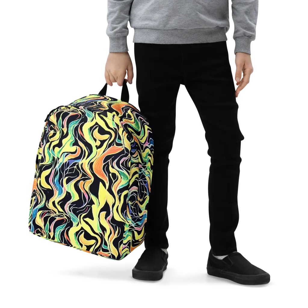 Color Vortex on Minimalist Backpack — Zoomed-in