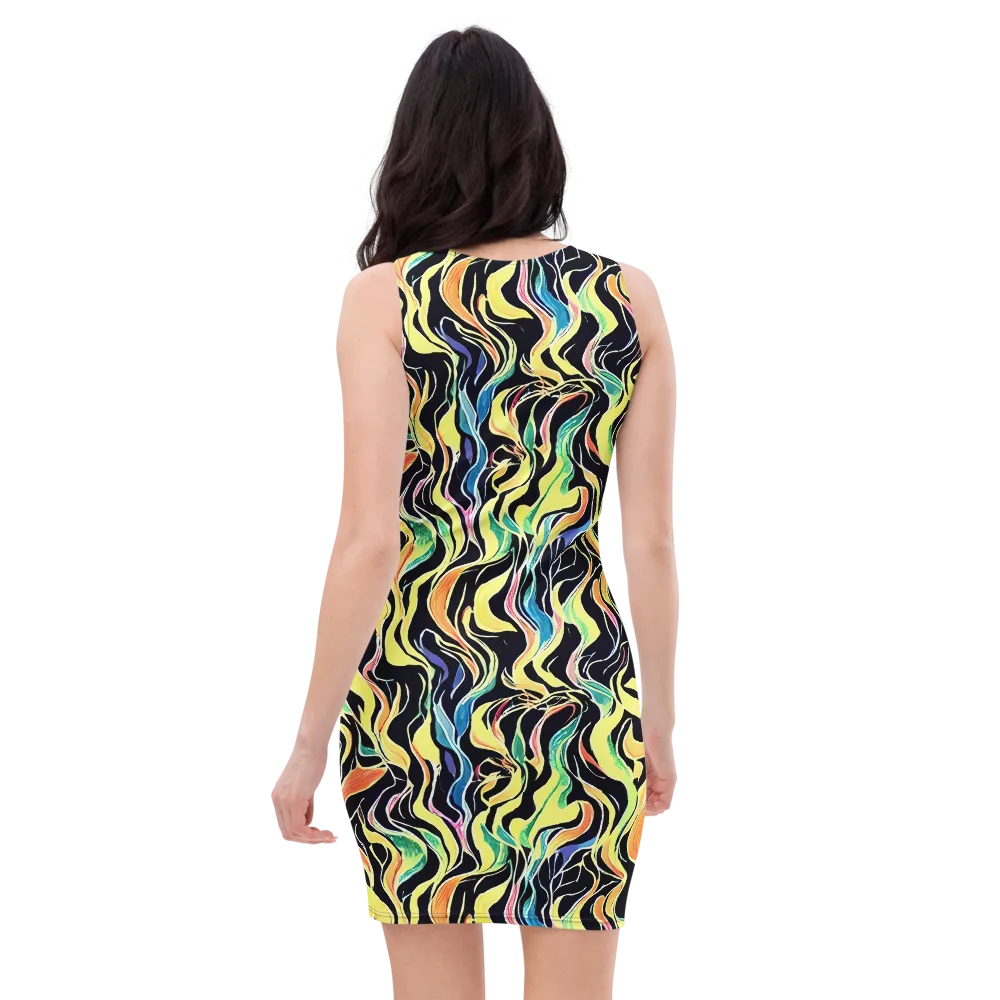 Color Vortex on Bodycon Dress — Back