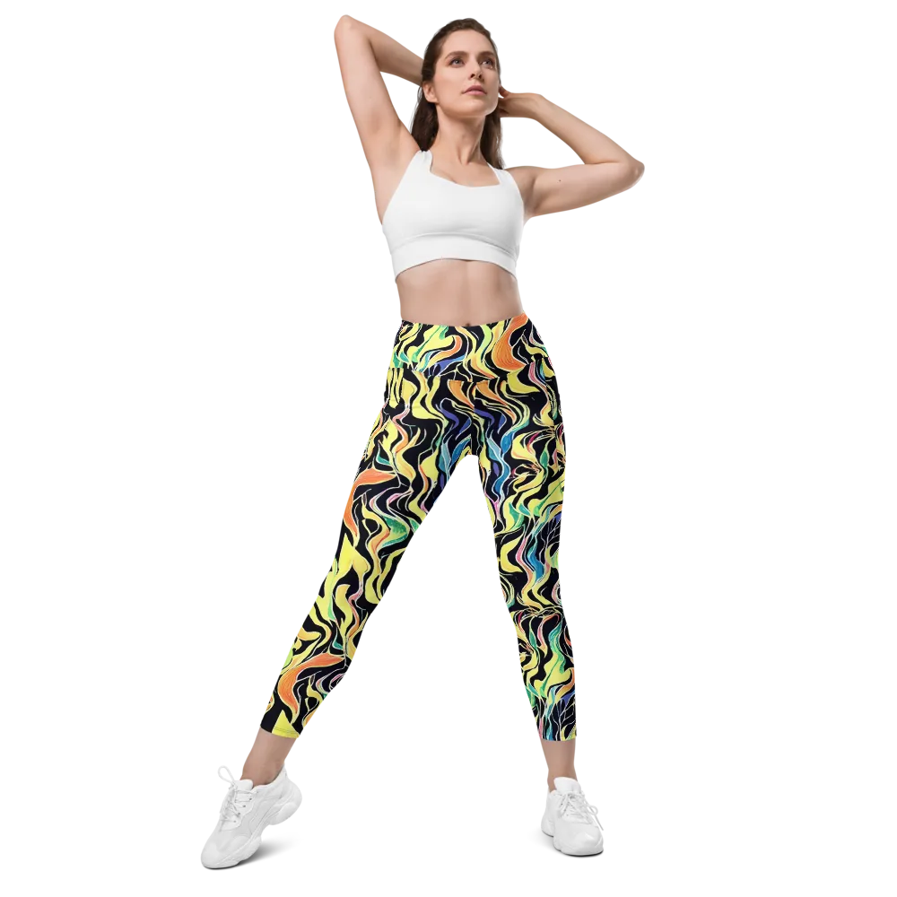 Color Vortex on Leggings with Pockets — Front
