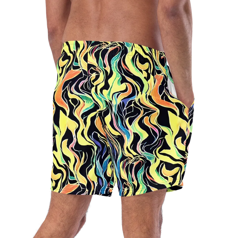 Color Vortex on Swim Trunks — Right Back