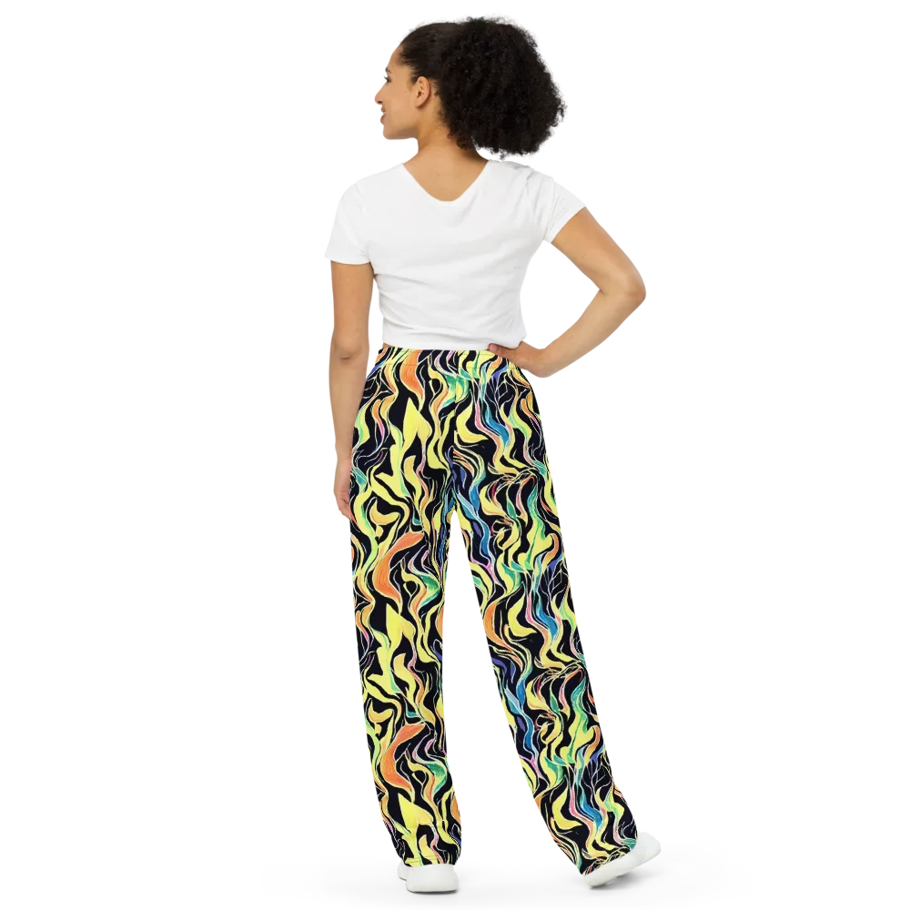 Color Vortex on Wide-Leg Pants — Back