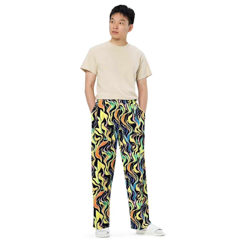 Color Vortex on Wide-Leg Pants — Front